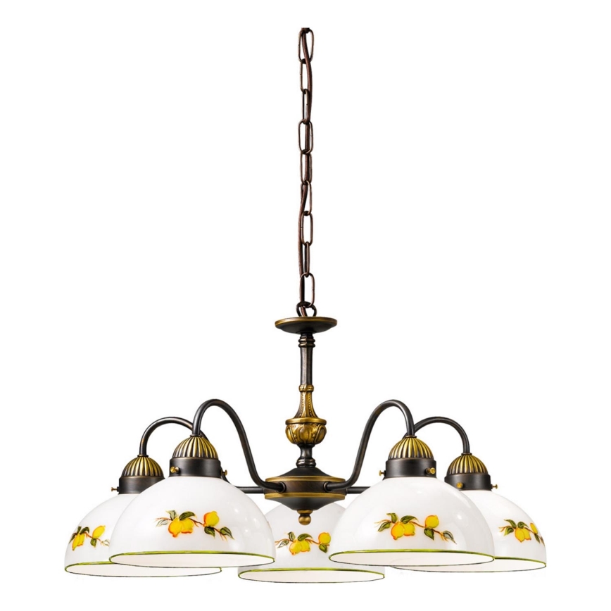 Kolarz 731.85.126 - Hanglamp aan een ketting NONNA 5xE27/75W/230V citroenen