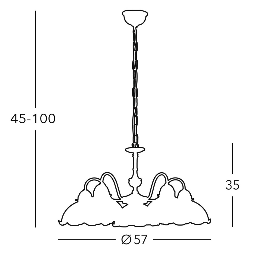 Kolarz 731.85.70 - Suspension filaire NONNA 5xE27/75W/230V