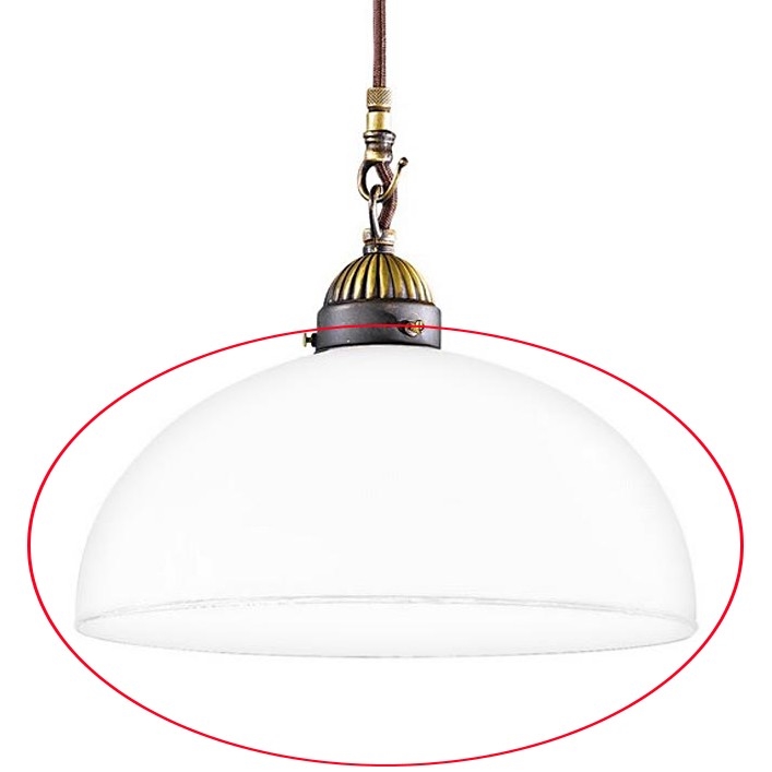 Kolarz 731.G54 - Verre de rechange pour suspension, lampadaire et spot NONNA E27 d. 30 cm blanc
