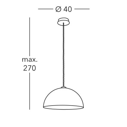 Kolarz A1339.31.Co.VinCu/40 - Hanglamp aan een koord CULT 1xE27/100W/230V diameter 40 cm koper