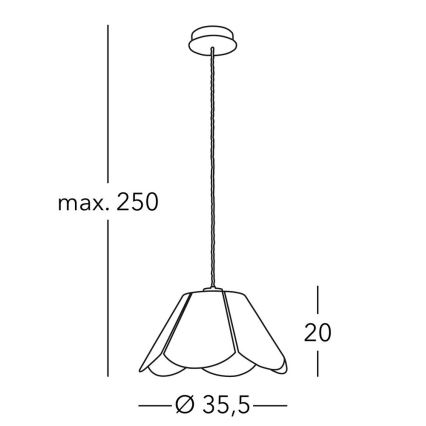 Kolarz A1346.31.W - Hanglamp aan koord BLOOM 1xE27/100W/230V