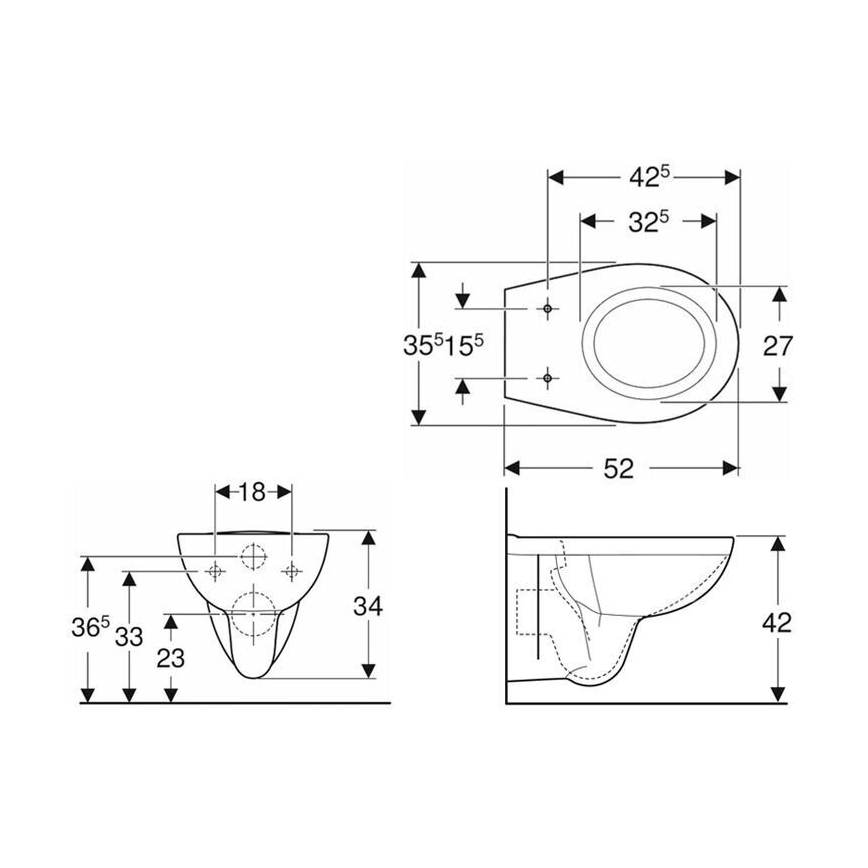 Kolo K93101000 - Wandcloset Rimfree Rekord keramiek/wit
