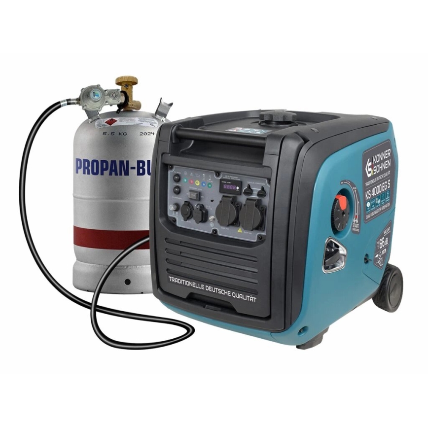 Könner & Söhnen 5106 - Générateur électrique à onduleur au gaz et à l'essence KS 4000iEG S 4000W
