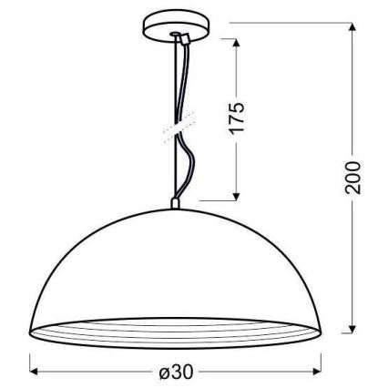 Koperen Hanglamp aan koord DORADA 1x E27 / 60W / 230V