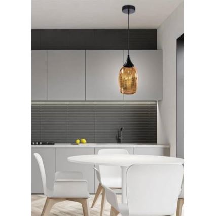 Koperen Hanglamp aan koord MARINA 1x E27 / 60W / 230V