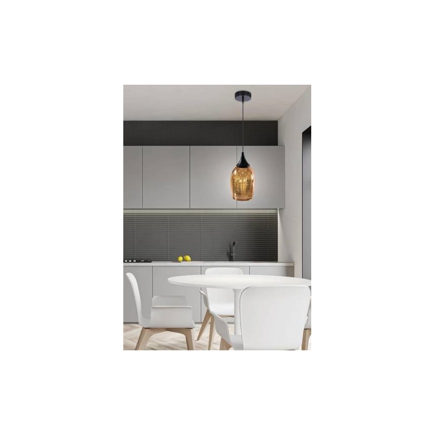 Koperen Hanglamp aan koord MARINA 1x E27 / 60W / 230V