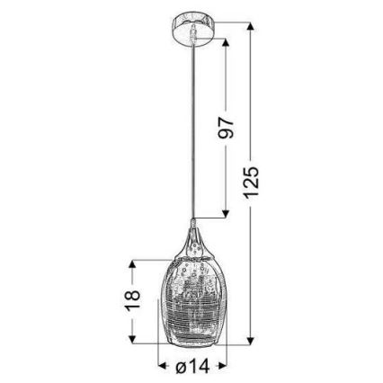 Koperen Hanglamp aan koord MARINA 1x E27 / 60W / 230V