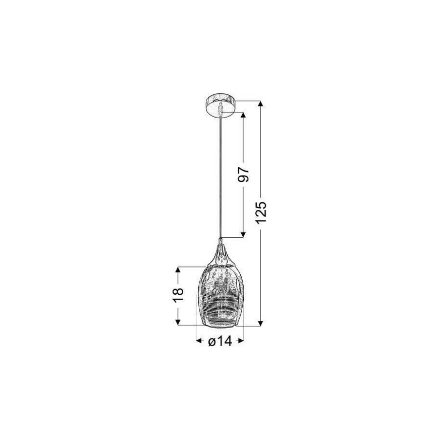 Koperen Hanglamp aan koord MARINA 1x E27 / 60W / 230V