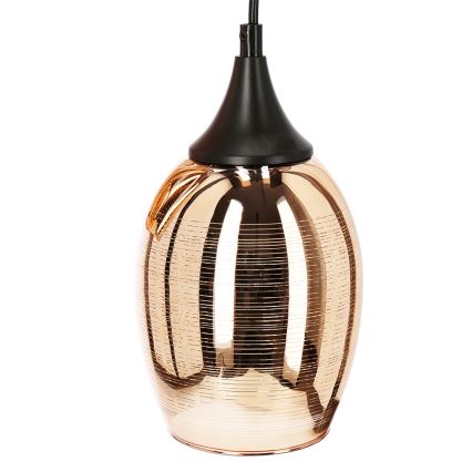 Koperen Hanglamp aan koord MARINA 3x E27 / 60W / 230V