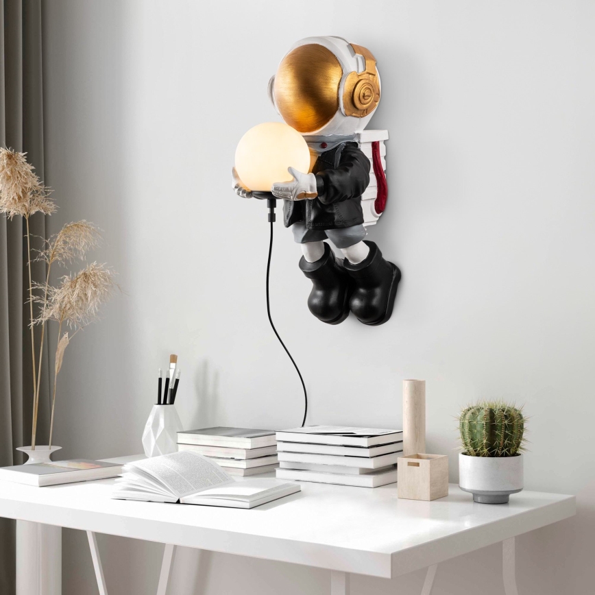 Koperen kinderwandlamp ASTRONAUT 1xE14/40W/230V