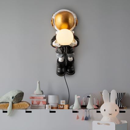 Koperen kinderwandlamp ASTRONAUT 1xE14/40W/230V