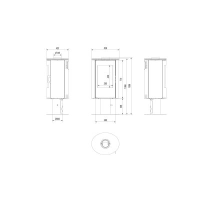 Kratki - Cheminée en acier 8kW 150mm