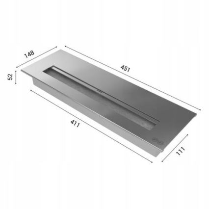 Kratki - BIO-open haard 97,9x115 cm 3kW wit