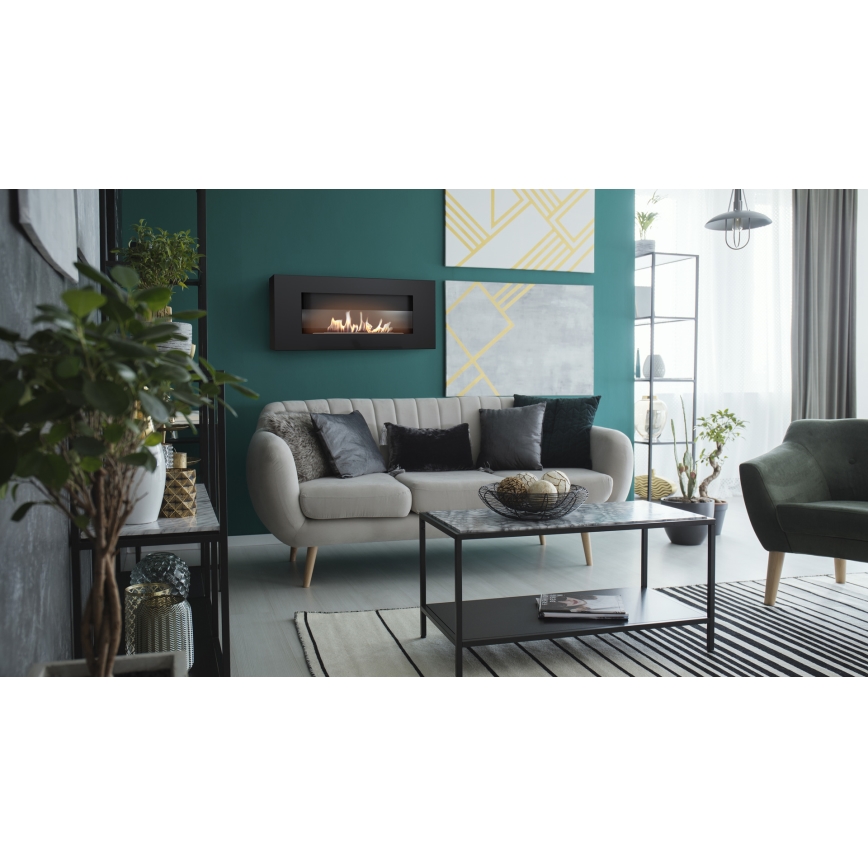 Kratki - Cheminée encastrée BIO 40x90 cm 2kW noir