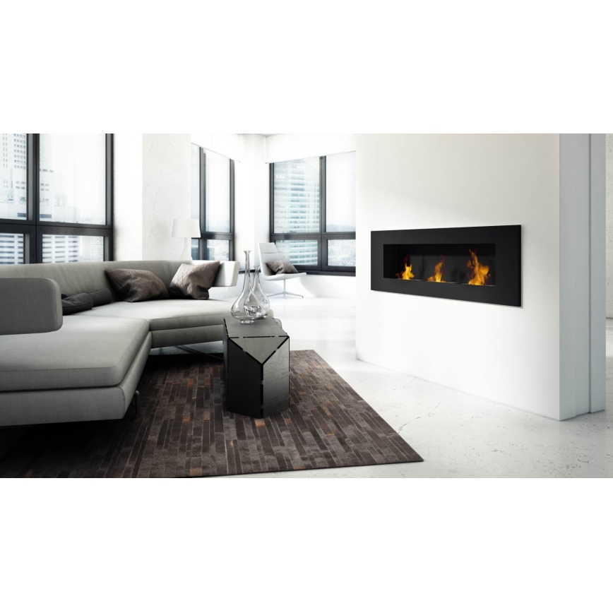 Kratki - Cheminée encastrée BIO 40x120 cm 3x1,1kW noir