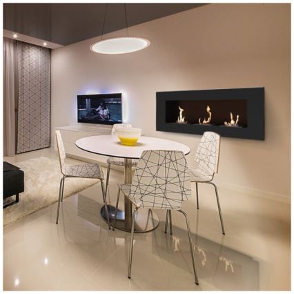 Kratki - Cheminée encastrée BIO 40x120 cm 3x1,1kW noir