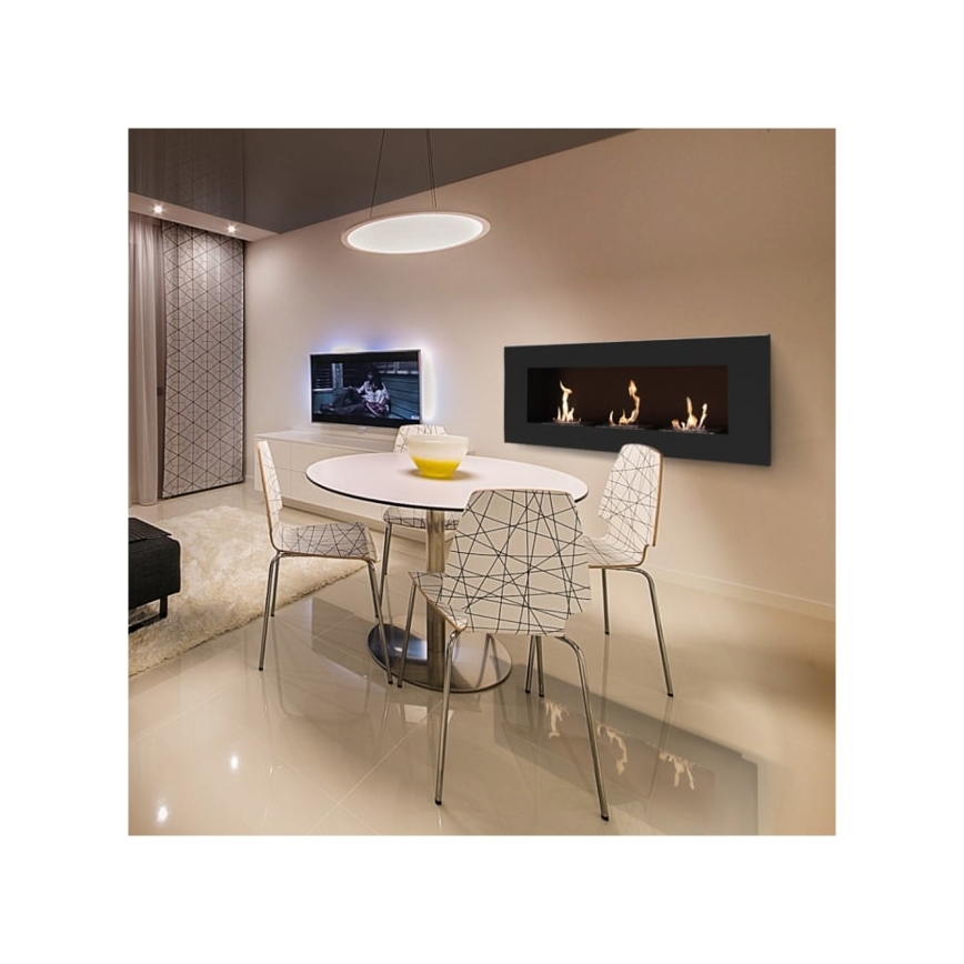 Kratki - Cheminée encastrée BIO 40x120 cm 3x1,1kW noir