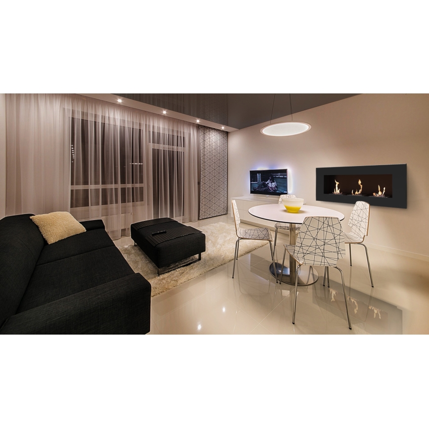 Kratki - Cheminée encastrée BIO 40x120 cm 3x1,1kW noir
