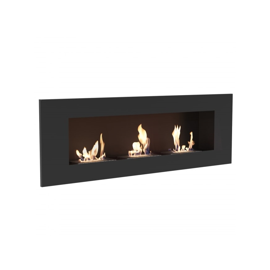 Kratki - Cheminée encastrée BIO 40x120 cm 3x1,1kW noir