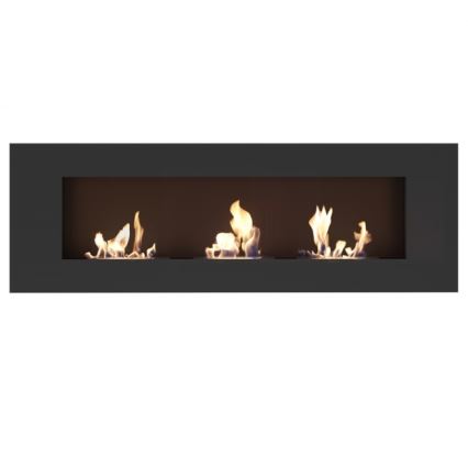 Kratki - Cheminée encastrée BIO 40x120 cm 3x1,1kW noir