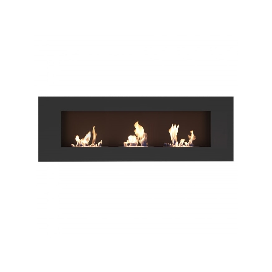 Kratki - Cheminée encastrée BIO 40x120 cm 3x1,1kW noir