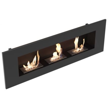 Kratki - Cheminée encastrée BIO 40x120 cm 3x1,1kW noir