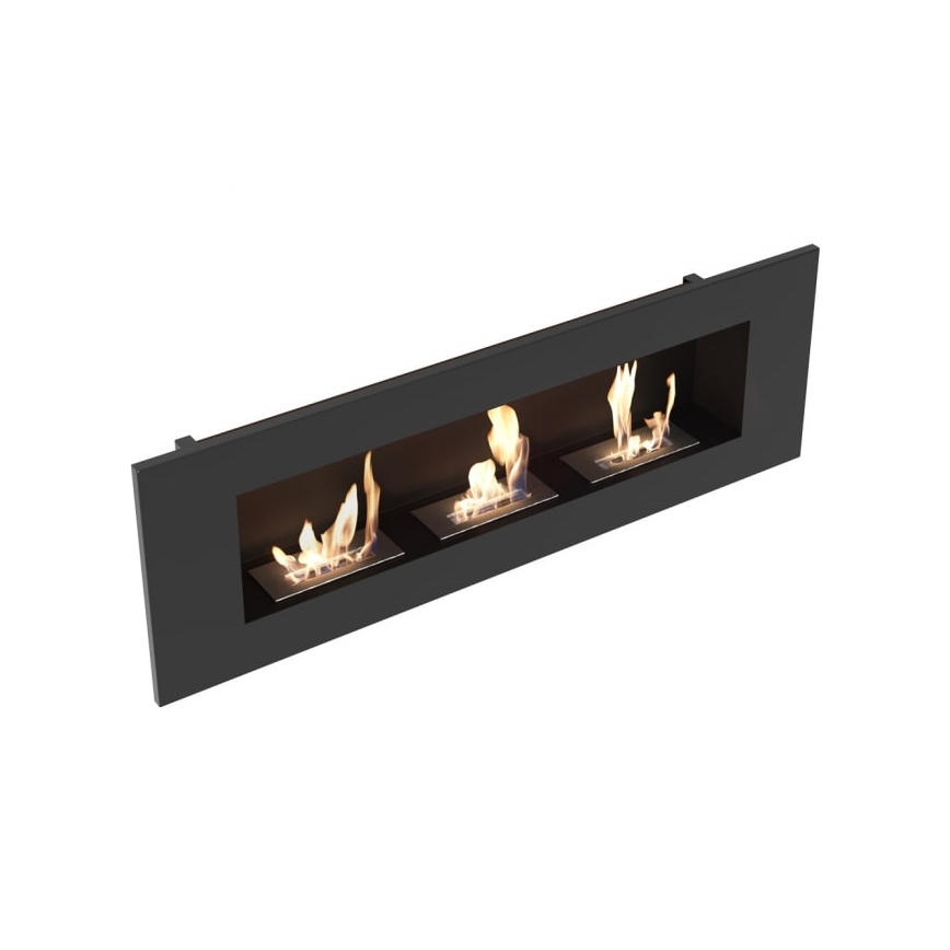 Kratki - Cheminée encastrée BIO 40x120 cm 3x1,1kW noir