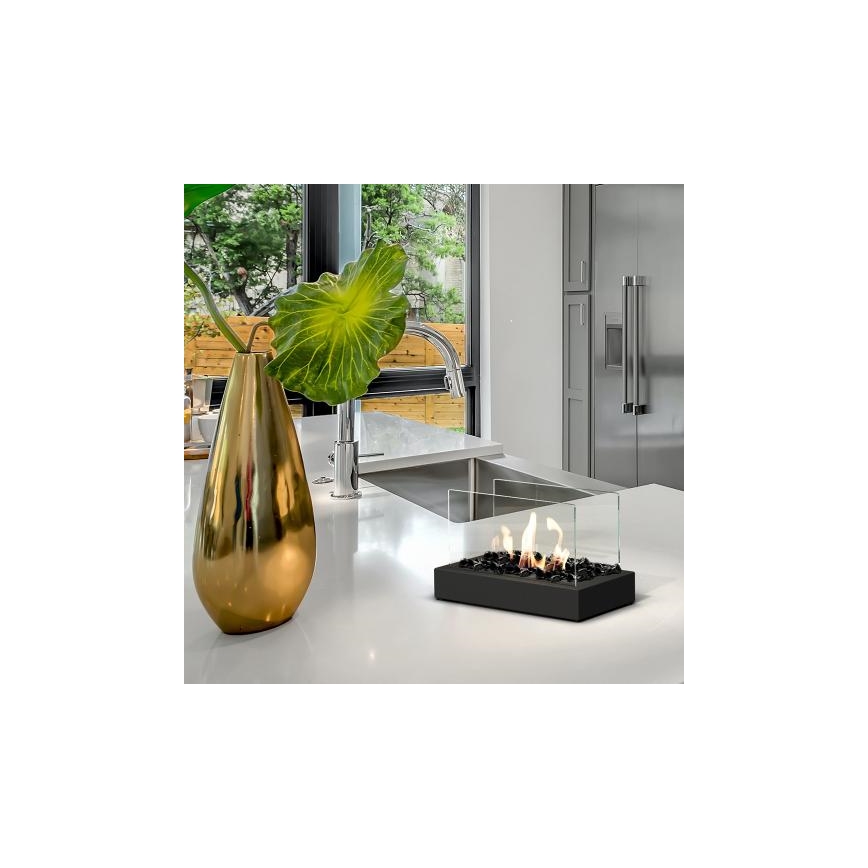 Kratki - BIO-open haard 21,8x35,4 cm 1kW zwart