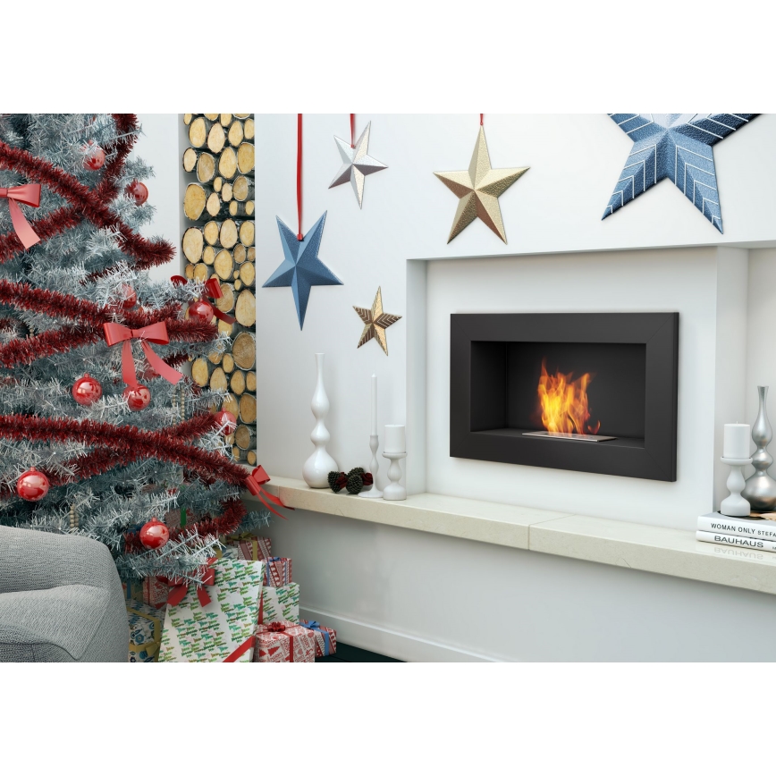 Kratki - Inbouw BIO-open haard 37,4x64,8 cm 1kW zwart