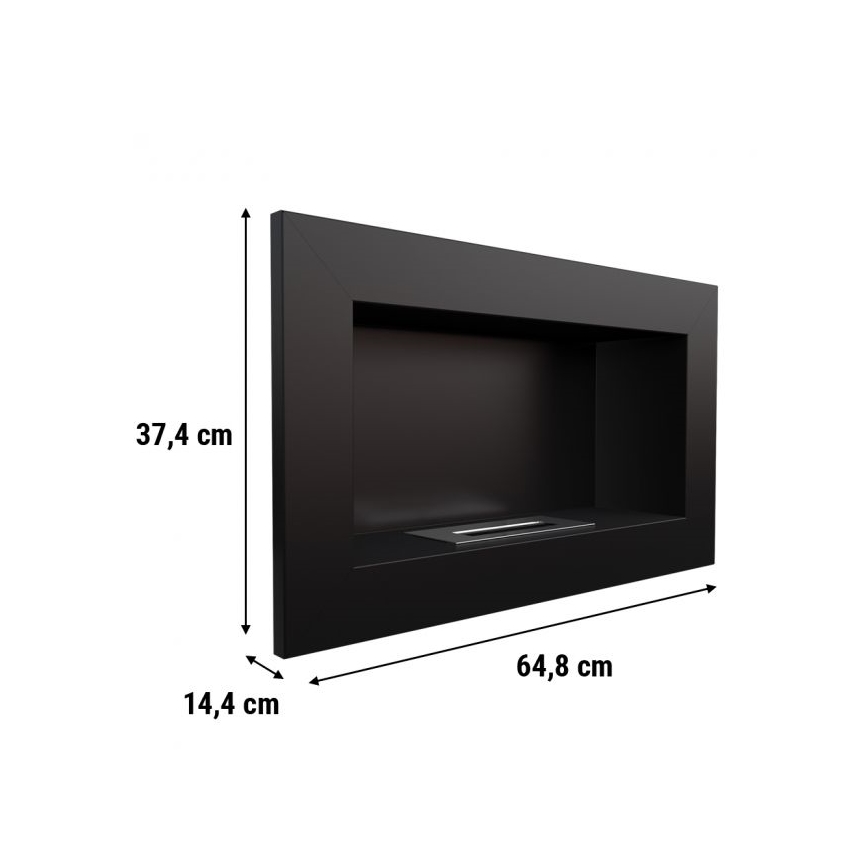 Kratki - Inbouw BIO-open haard 37,4x64,8 cm 1kW zwart