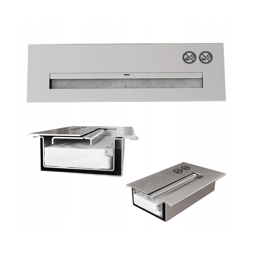 Kratki - BIO-open haard 8,5x49 cm 2,5kW zwart