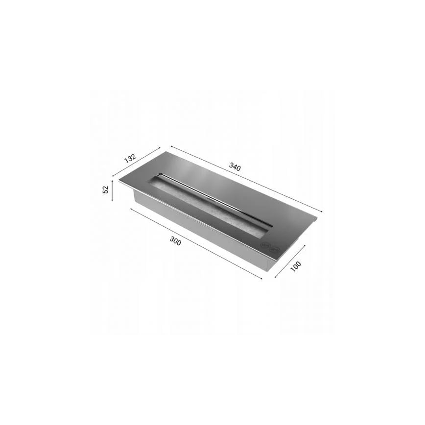 Kratki - BIO-open haard 8,5x49 cm 2,5kW zwart