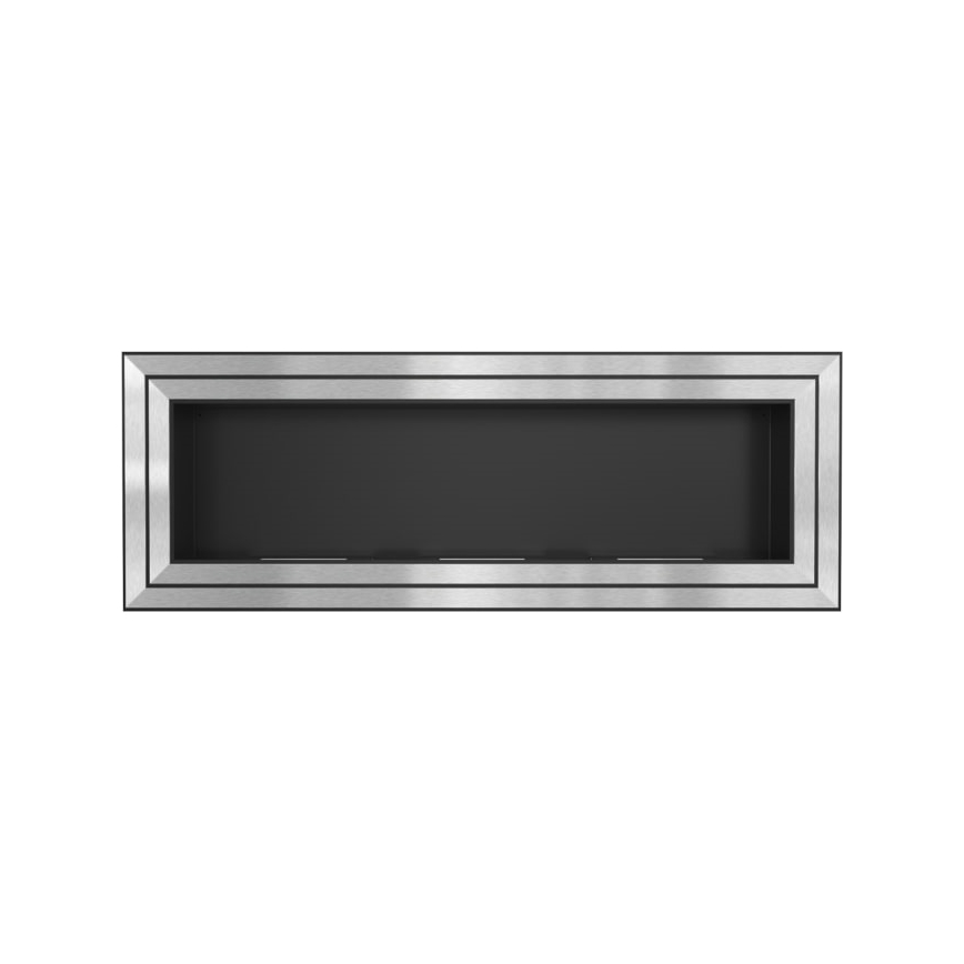 Kratki - Cheminée encastrée BIO 65x180 cm 3x2,5kW chrome brillant