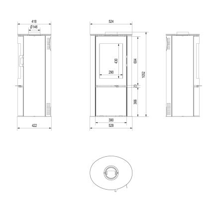 Kratki - Cheminée en acier 8kW 150mm