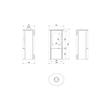 Kratki - Cheminée en acier 8kW 150mm