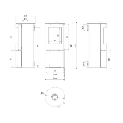 Kratki - Cheminée en acier 9kW 150mm