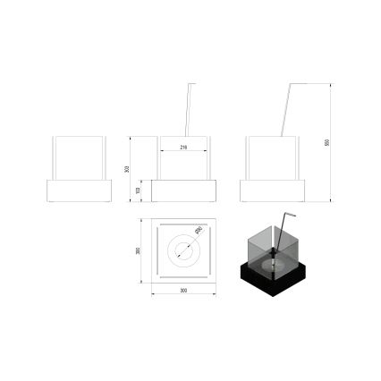 Kratki - Cheminée BIO 30,3x30 cm 1kW blanc