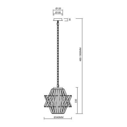 Kristallen hanglamp aan een ketting CROWN 4xE14/40W/230V goud