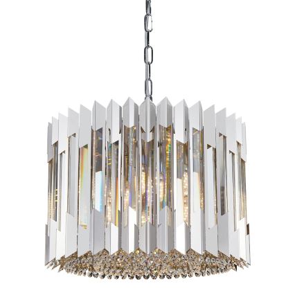 Kristallen hanglamp aan een ketting RITZ 7xE14/40W/230V chroom