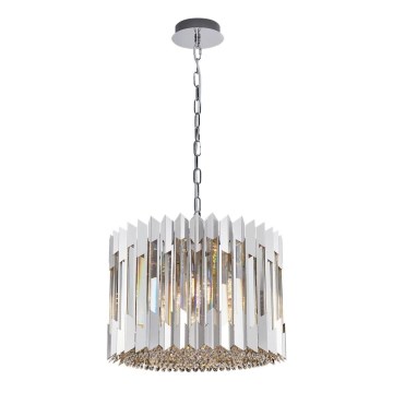 Kristallen hanglamp aan een ketting RITZ 7xE14/40W/230V glanzend chroom