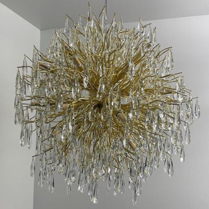 Kristallen hanglamp aan een koord 24xG9/40W/230V goud