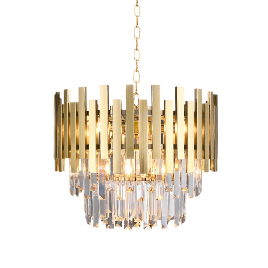 Kristallen kroonluchter aan ketting ASPEN GOUD 6xE14/40W/230V