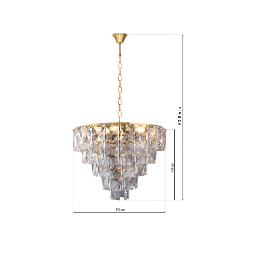 Kristallen kroonluchter aan ketting CHELSEA 6xE14/40W/230V