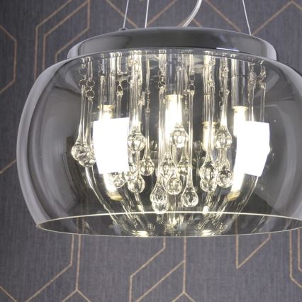 Kristallen kroonluchter aan koord ROMEO 6xG9/8W/230V