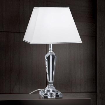 Kristallen tafellamp VERONIQUE 1xE27/60W/230V wit/chroom