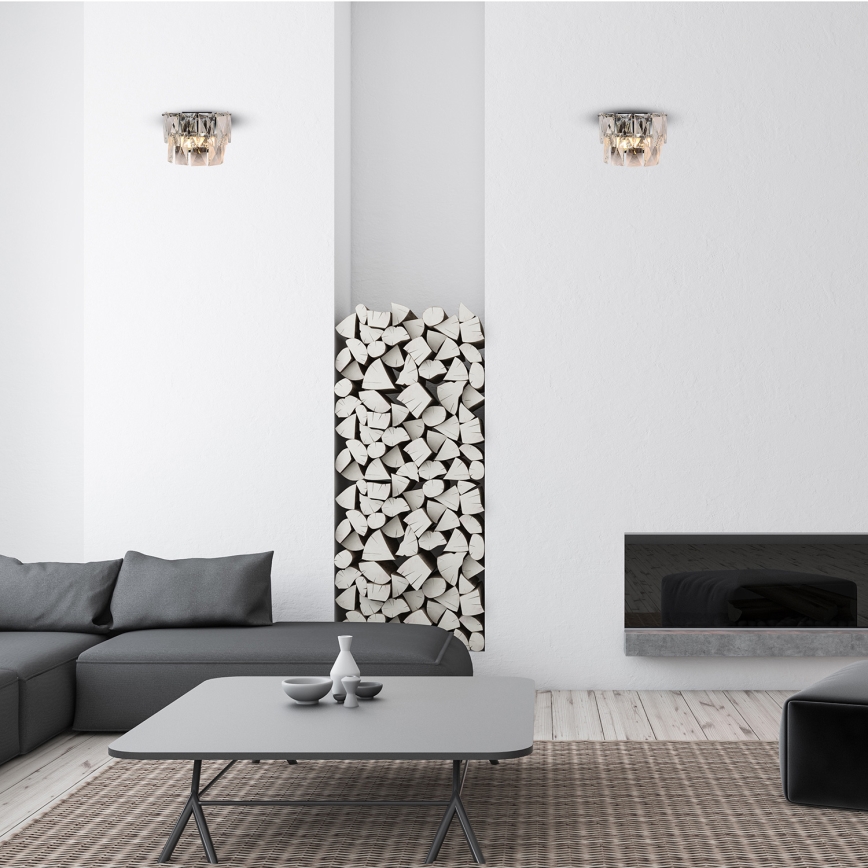 Kristallen wandlamp CHELSEA 2xE14/40W/230V glanzend chroom
