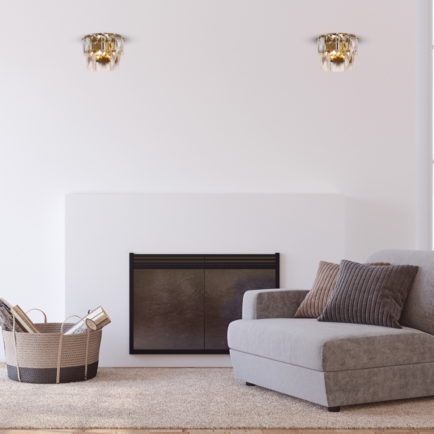 Kristallen wandlamp CHELSEA 2xE14/40W/230V goud