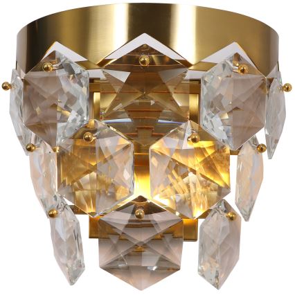 Kristallen wandlamp GRACE 2xE14/40W/230V goud