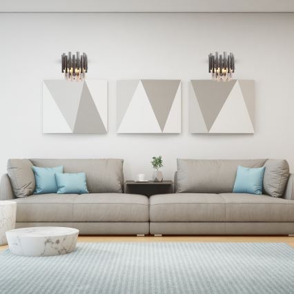 Kristallen wandlamp MADISON 2xE14/40W/230V glanzend chroom