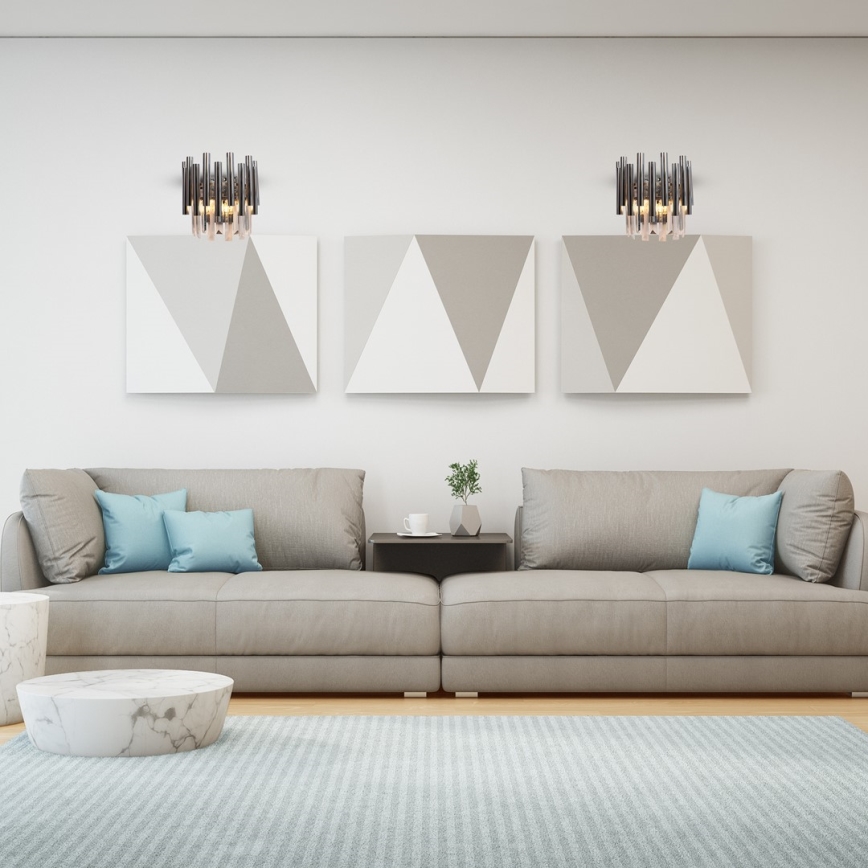 Kristallen wandlamp MADISON 2xE14/40W/230V glanzend chroom